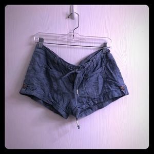 Hollister Blue Linen Shorts with Tie